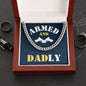 Armed and Dadly Cuban Link Chain Blue
