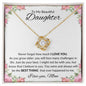 To My Beautiful Daughter Love Knot Necklace