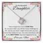 To My Beautiful Daughter Love Knot Necklace