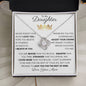 Daughter - Adjust Your Crown - Love, Mom - Love Knot Necklace