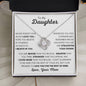 To My Daughter - You Are Braver - Love, Mom - Love Knot Necklace