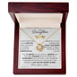 Daughter - Adjust Your Crown - Love, Mom - Love Knot Necklace