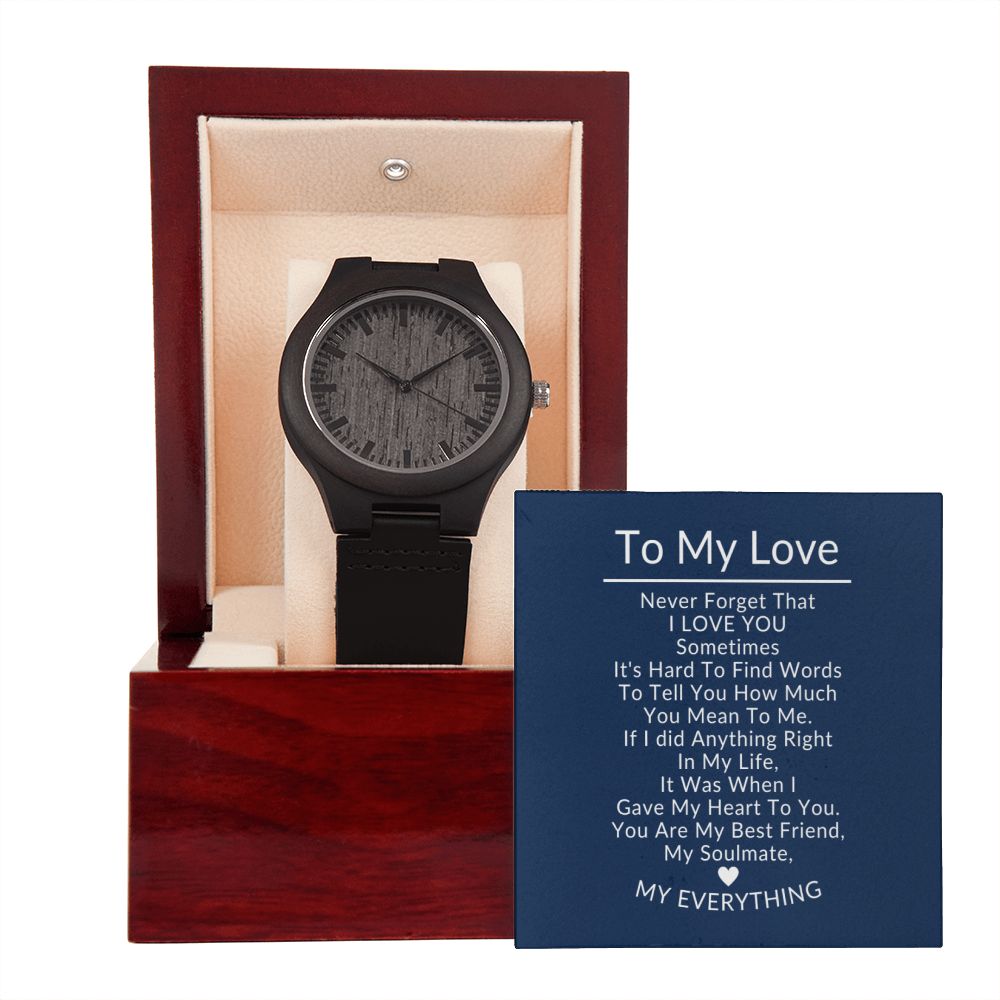To My Love Wooden Watch