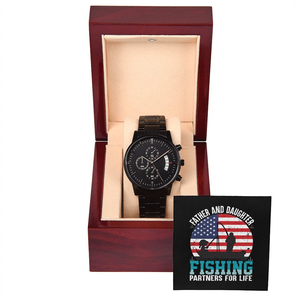 Father and Daughter Fishing Partners For Life Chronograph Watch