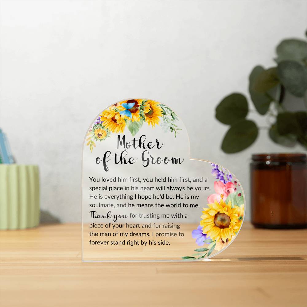 Mother of the Groom Heart Acrylic Plaque
