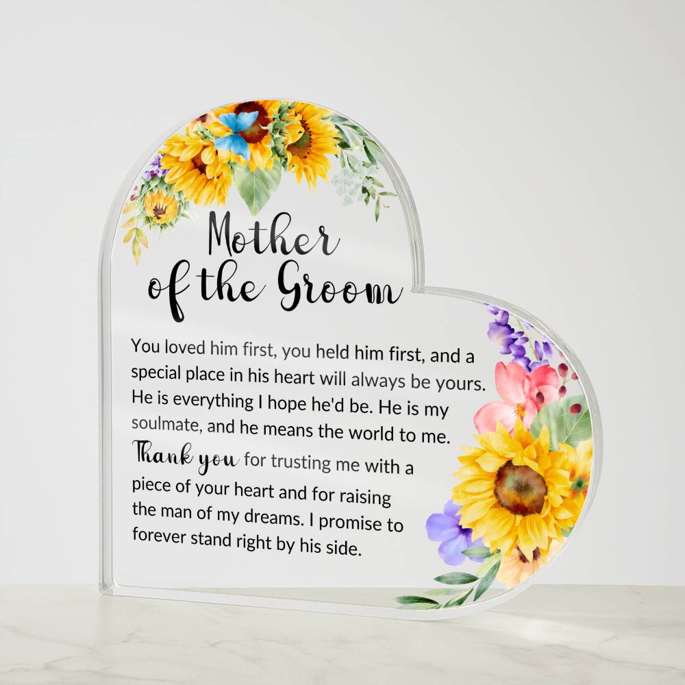 Mother of the Groom Heart Acrylic Plaque