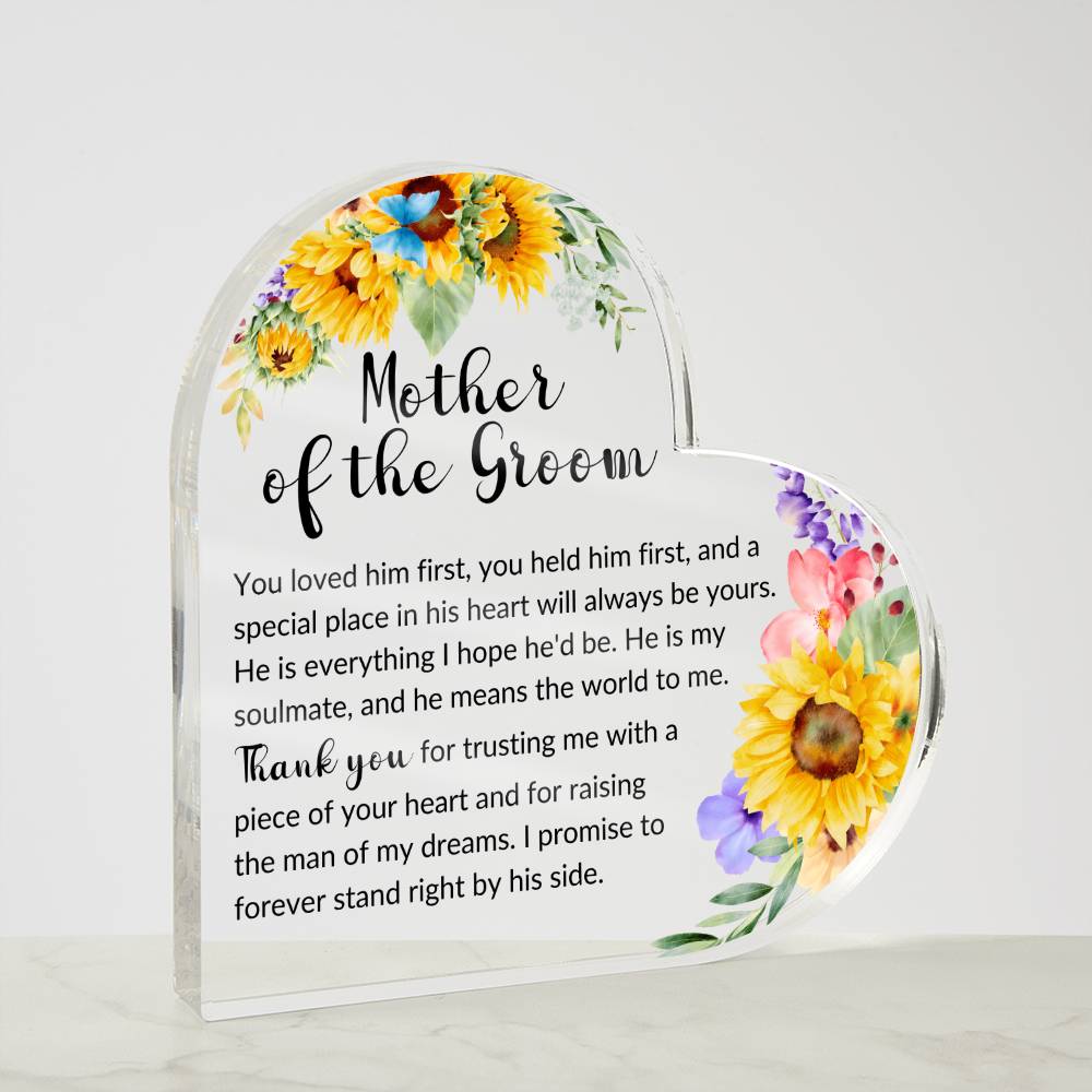 Mother of the Groom Heart Acrylic Plaque