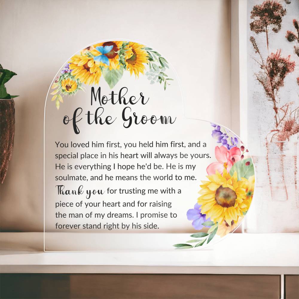 Mother of the Groom Heart Acrylic Plaque