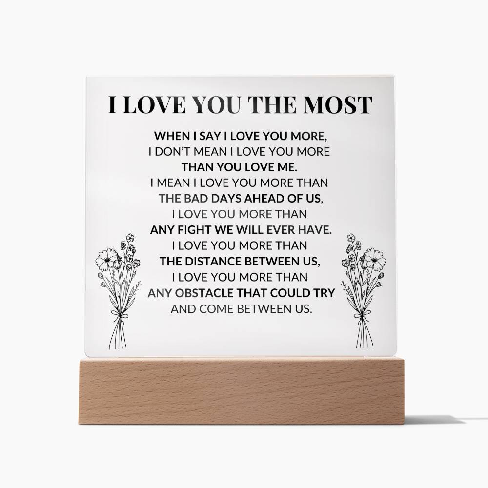I Love You The Most Couples LED Room Décor and Night Light
