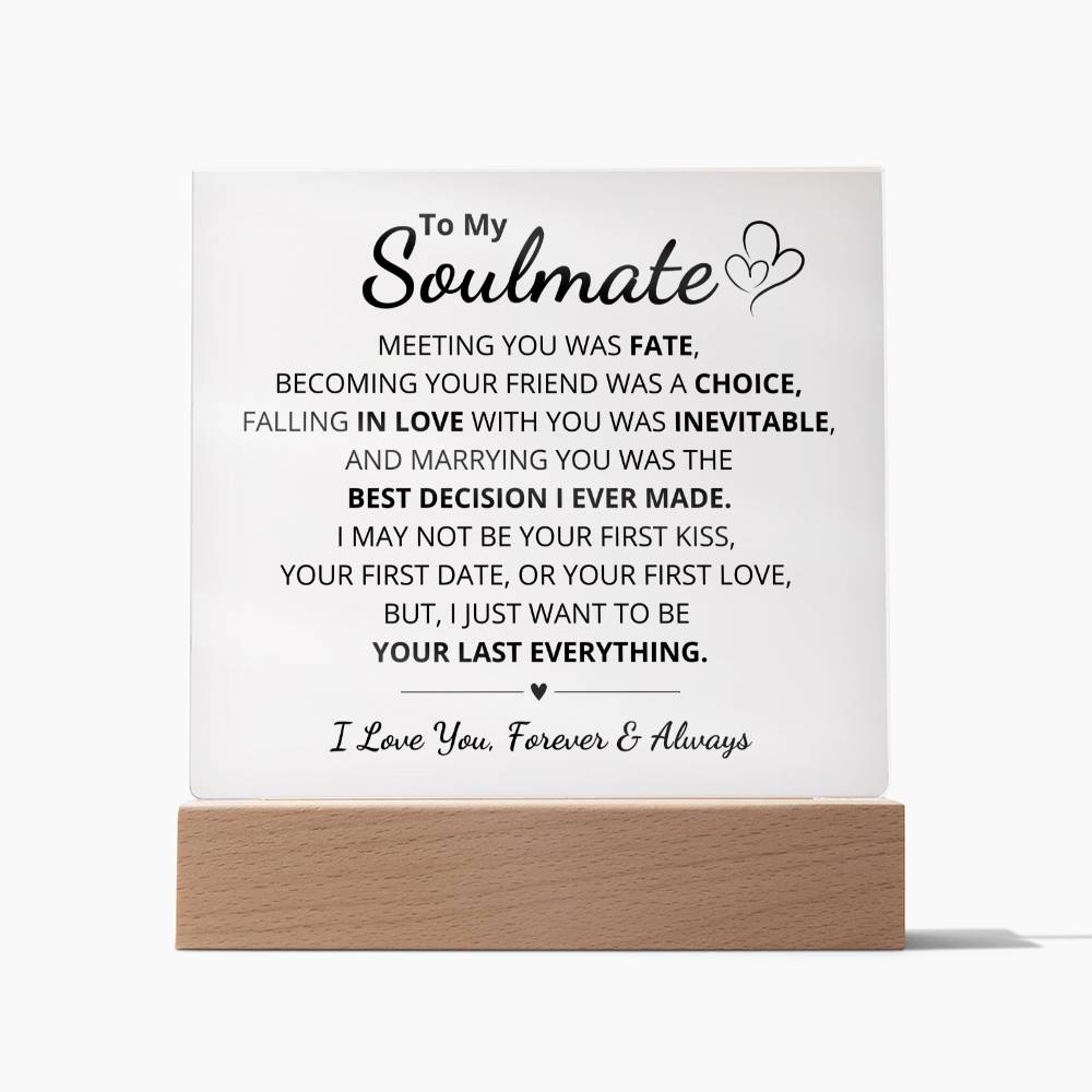To My Soulmate Couples LED Room Décor and Night Light