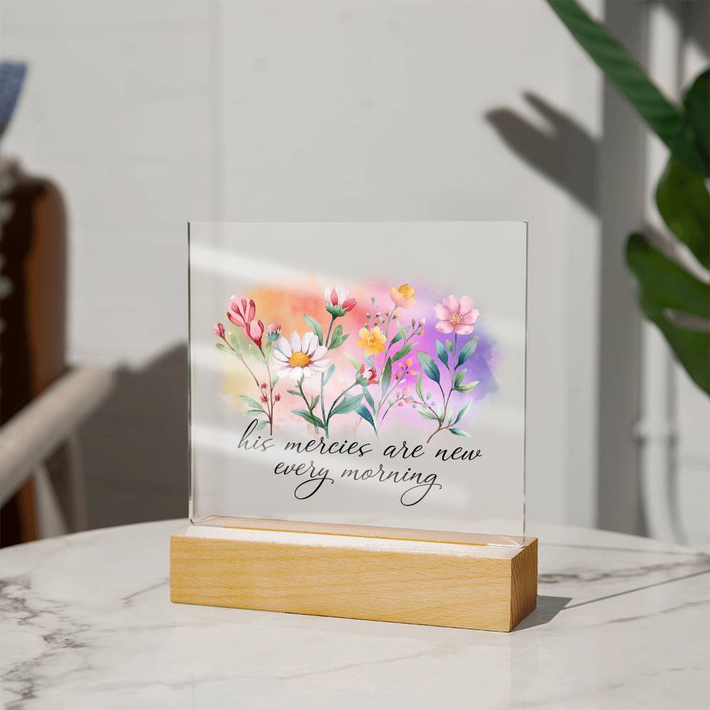 His Mercies Are New Every Morning Faith-Based Acrylic Plaque