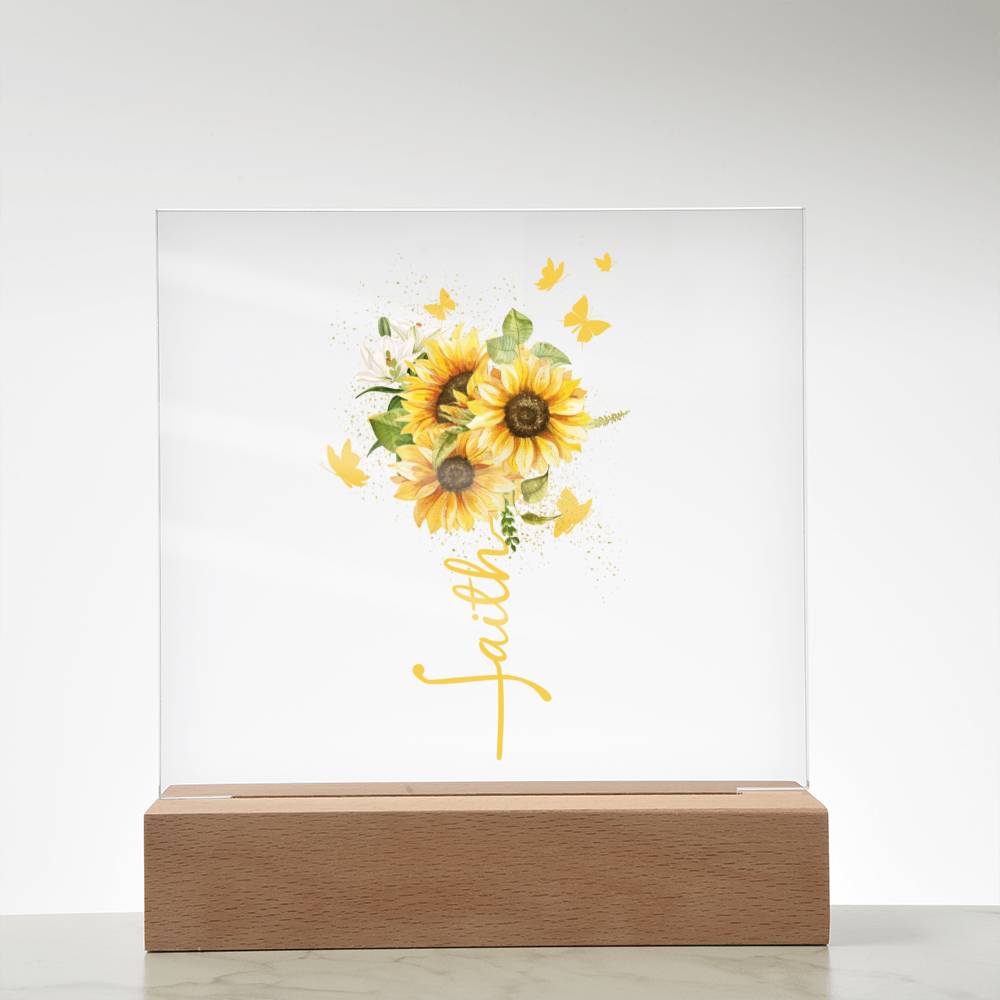 Faith Sunflower Acrylic Plaque