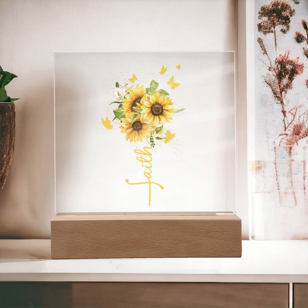 Faith Sunflower Acrylic Plaque