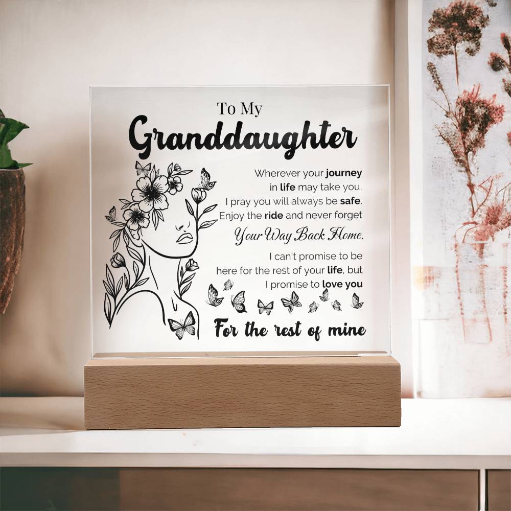 To My Granddaughter "Wherever Your Journey" LED Acrylic Plaque