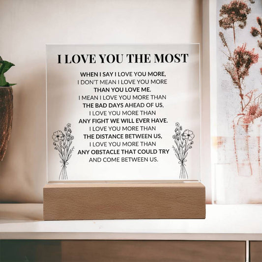 I Love You The Most Couples LED Room Décor and Night Light