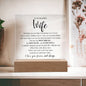 To My Beautiful Wife "Meeting You Was Fate" LED Acrylic Plaque