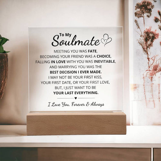 To My Soulmate Couples LED Room Décor and Night Light