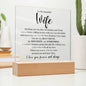 To My Beautiful Wife "Meeting You Was Fate" LED Acrylic Plaque