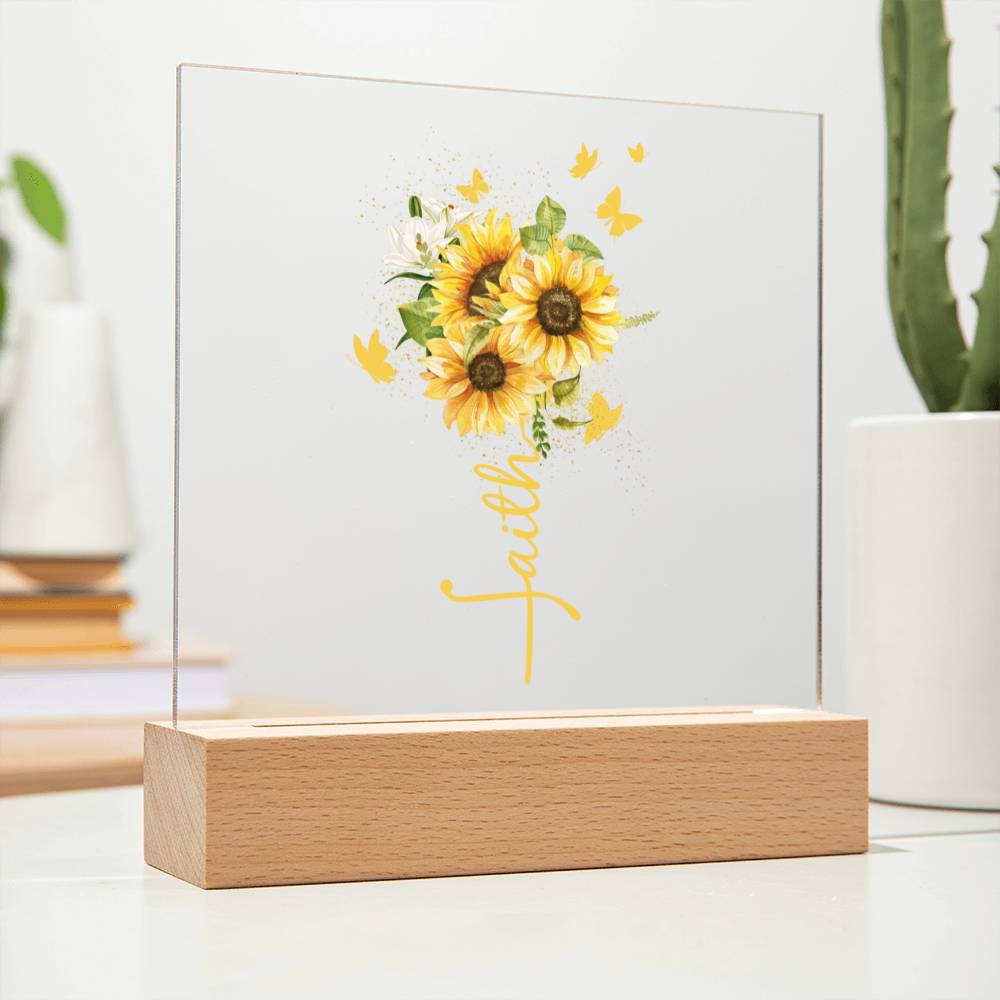 Faith Sunflower Acrylic Plaque