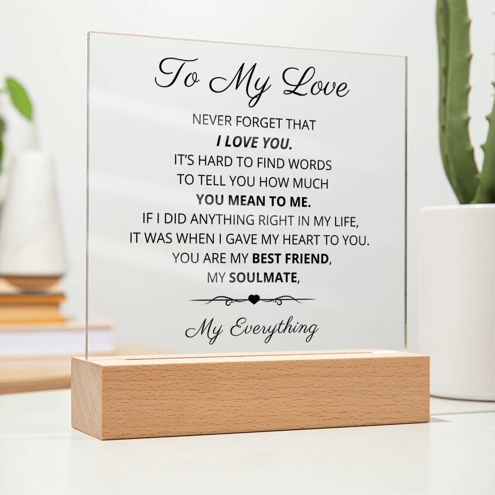 To My Love Couple's LED Room Décor and Night Light