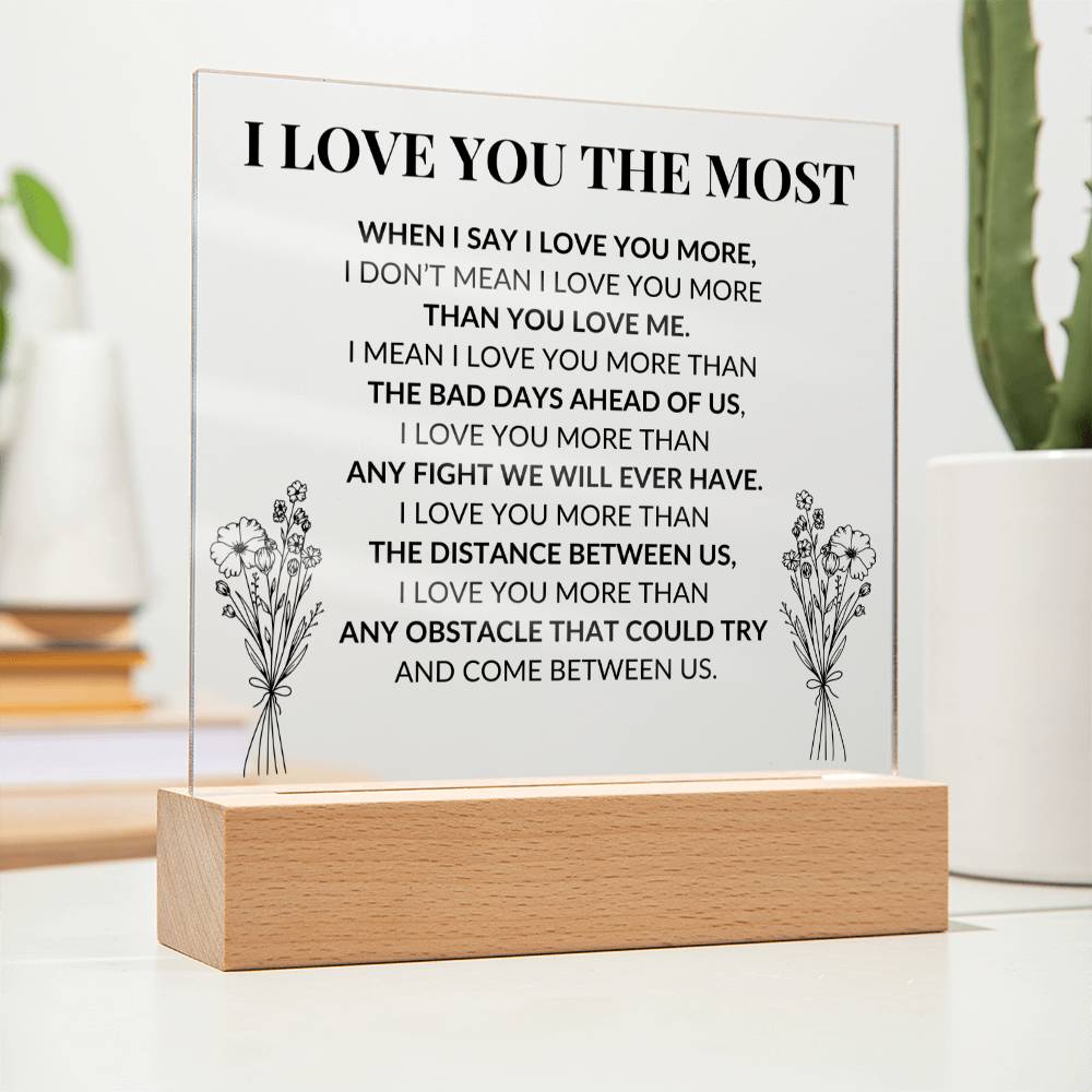 I Love You The Most Couples LED Room Décor and Night Light