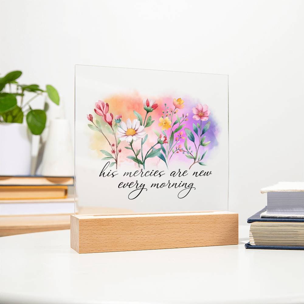 His Mercies Are New Every Morning Faith-Based Acrylic Plaque