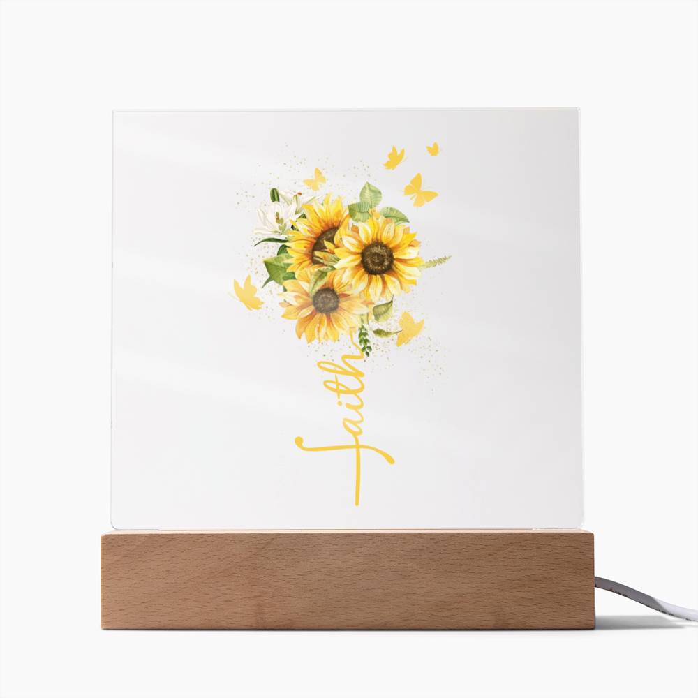 Faith Sunflower Acrylic Plaque