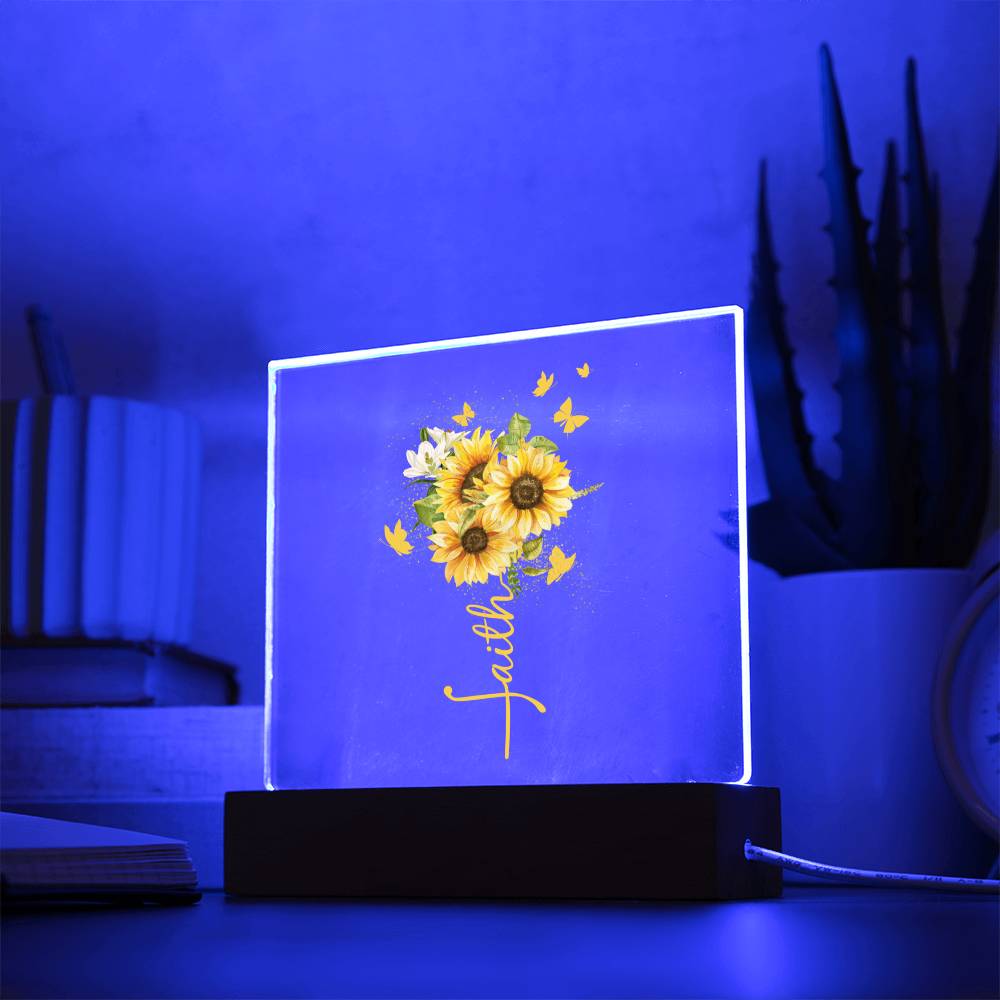 Faith Sunflower Acrylic Plaque