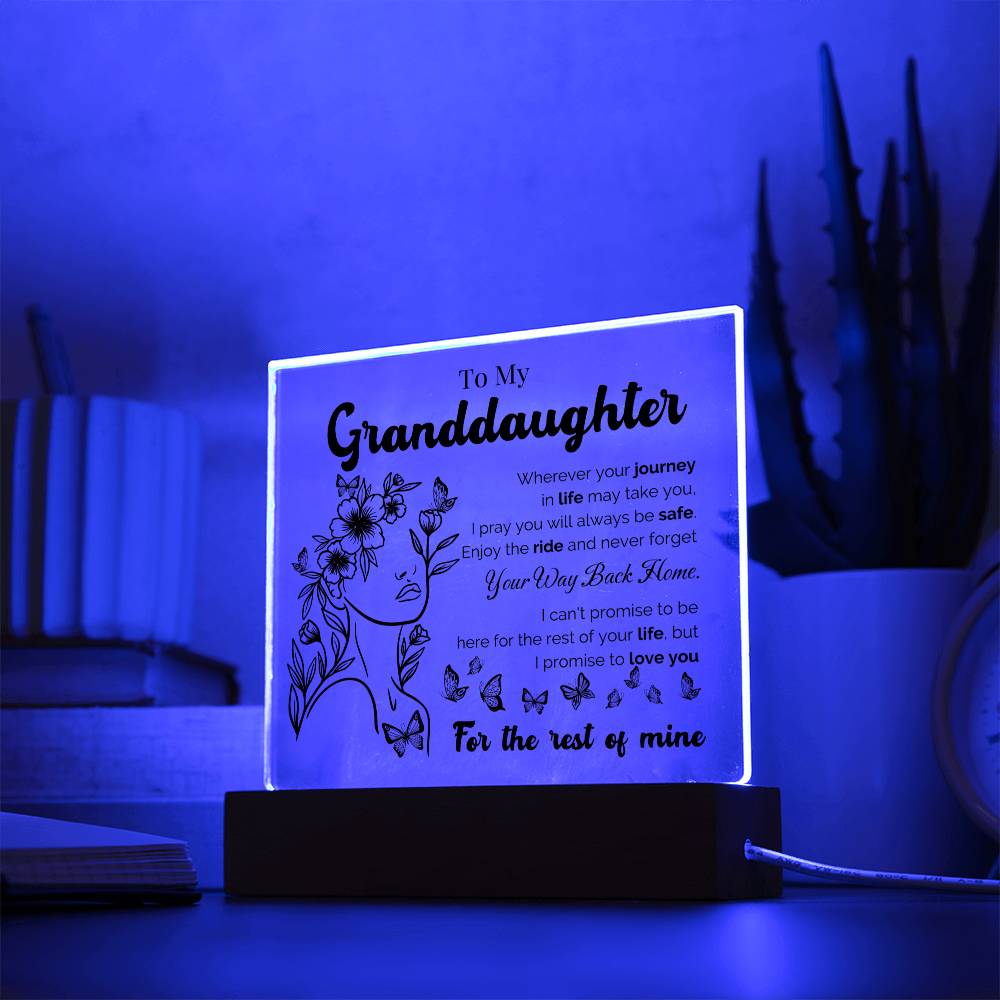 To My Granddaughter "Wherever Your Journey" LED Acrylic Plaque