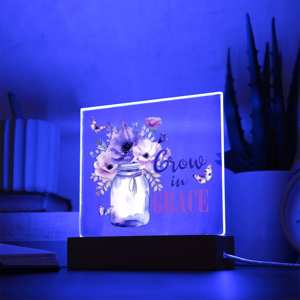 Grow In Grace Faith-Based Acrylic Plaque