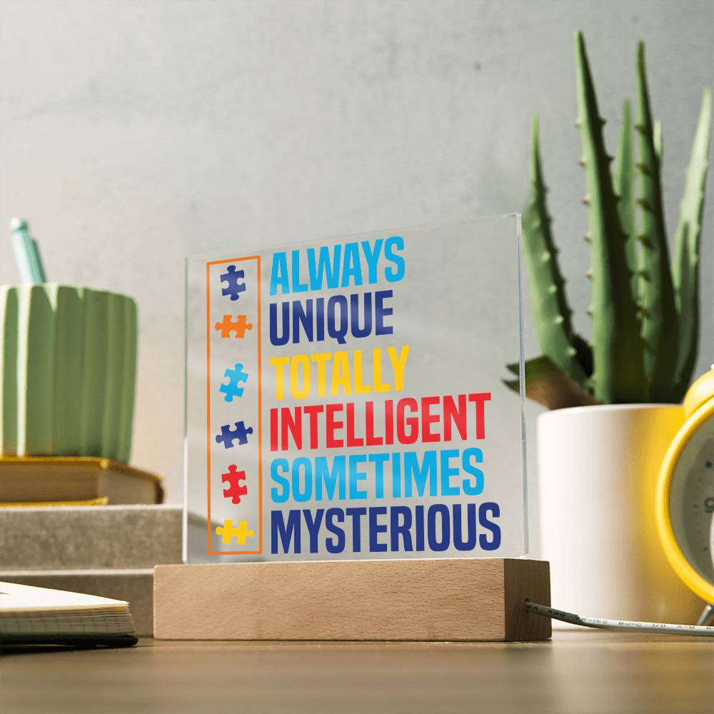 Always Unique LED Acrylic Plaque - Autism Awareness