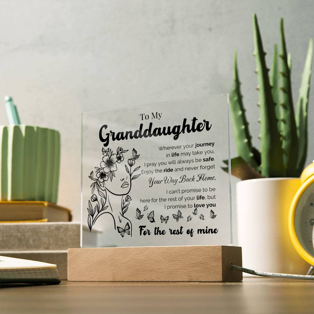 To My Granddaughter "Wherever Your Journey" LED Acrylic Plaque