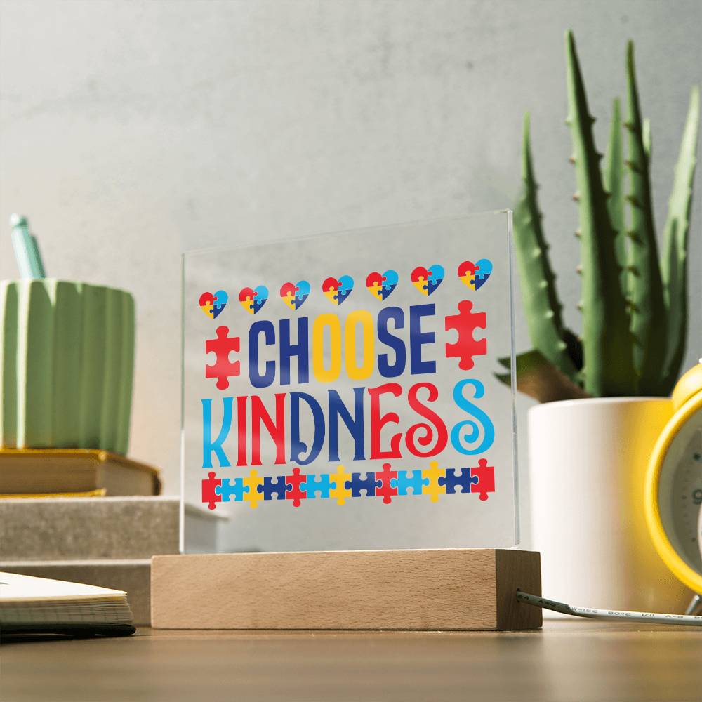 Choose Kindness LED Acrylic Plaque - Autism Awareness