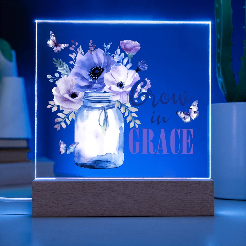 Grow In Grace Faith-Based Acrylic Plaque