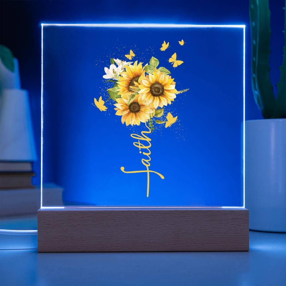 Faith Sunflower Acrylic Plaque
