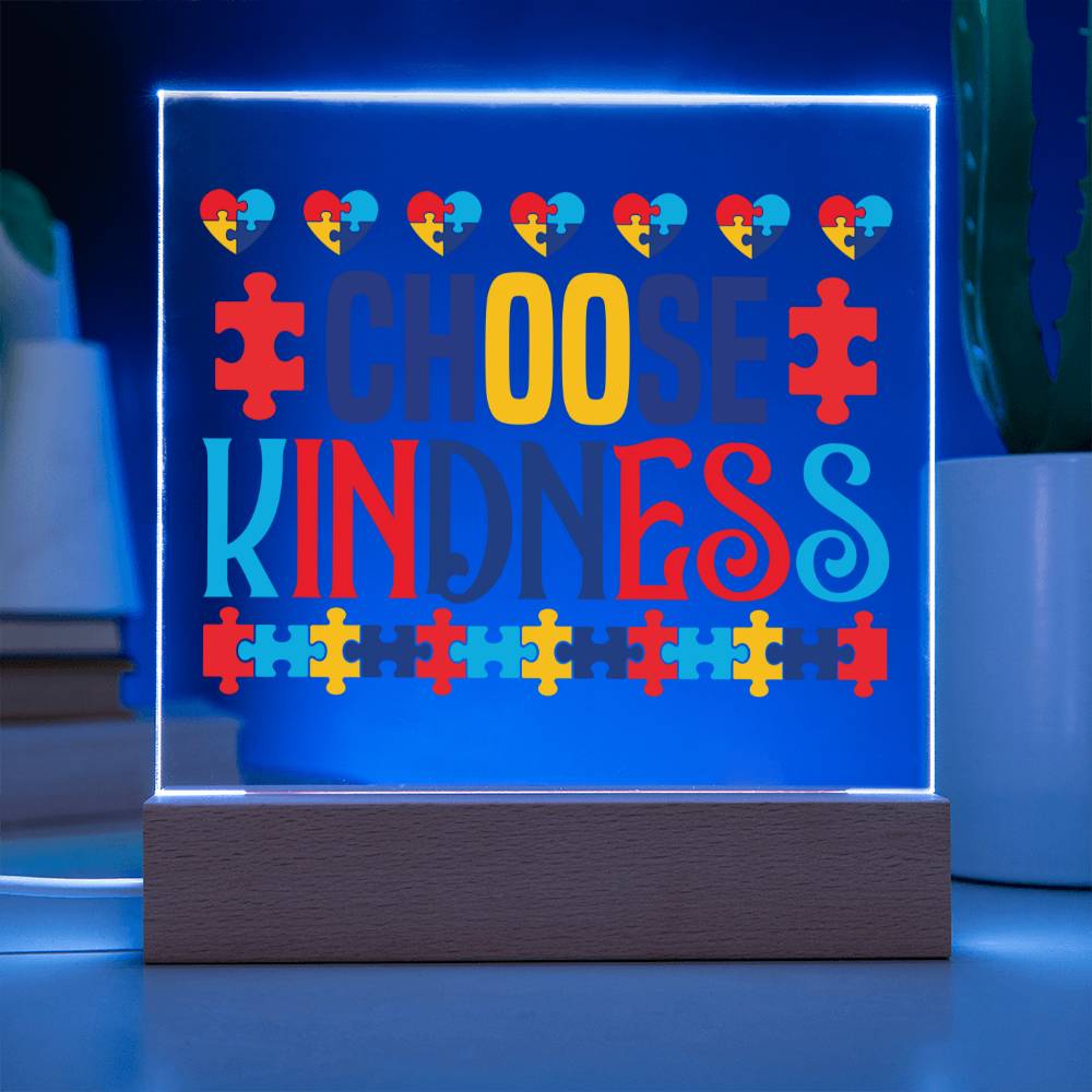 Choose Kindness LED Acrylic Plaque - Autism Awareness