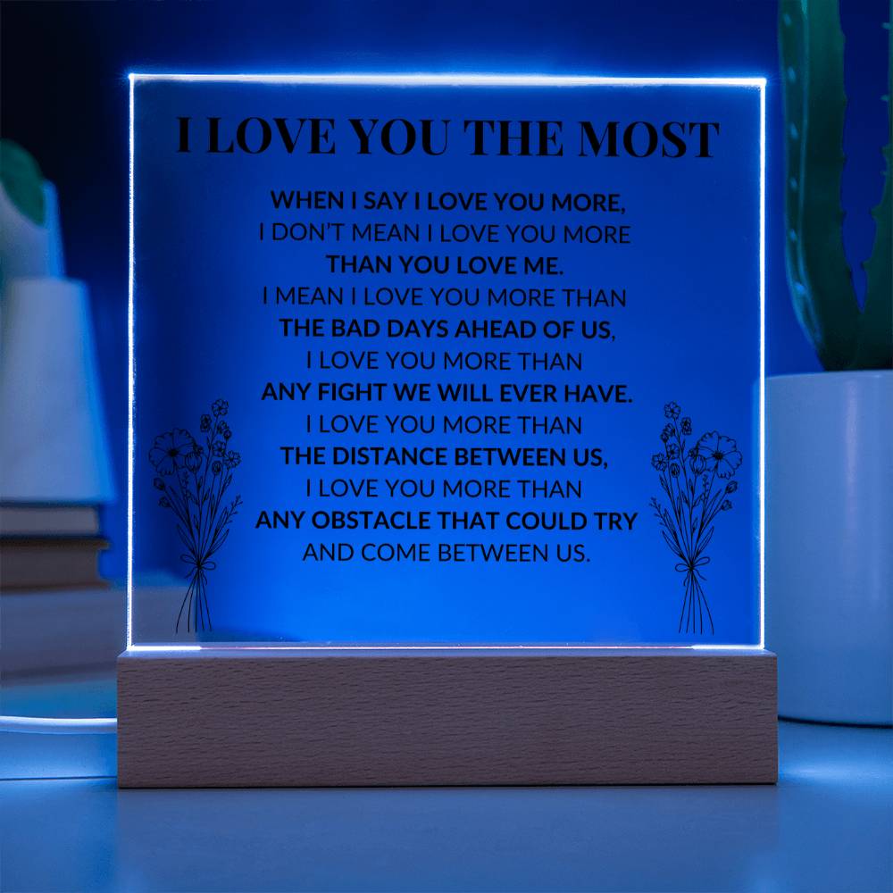 I Love You The Most Couples LED Room Décor and Night Light