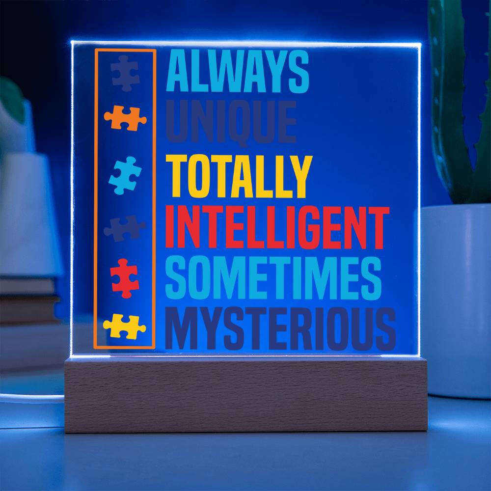 Always Unique LED Acrylic Plaque - Autism Awareness