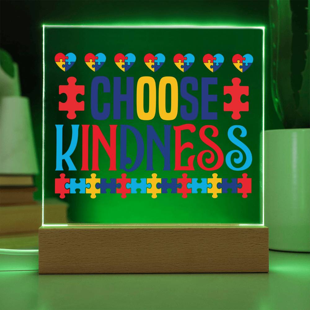 Choose Kindness LED Acrylic Plaque - Autism Awareness