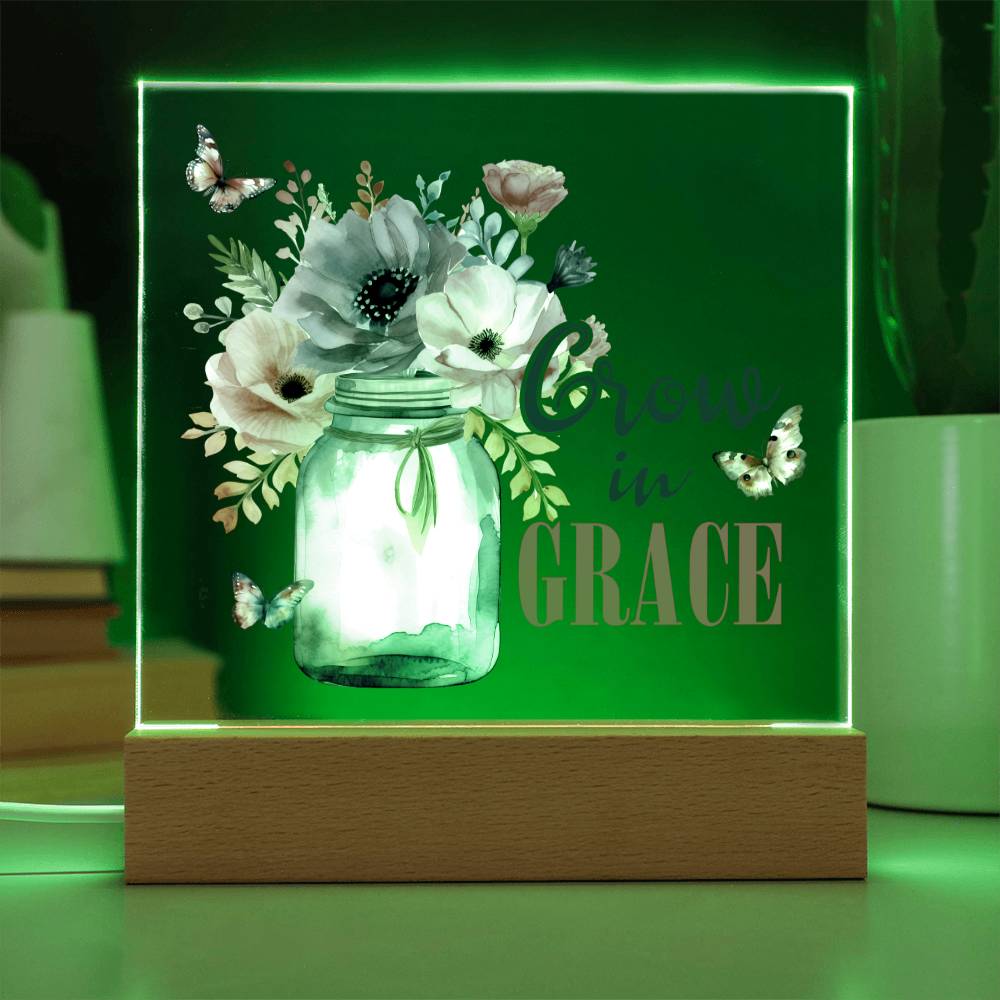 Grow In Grace Faith-Based Acrylic Plaque