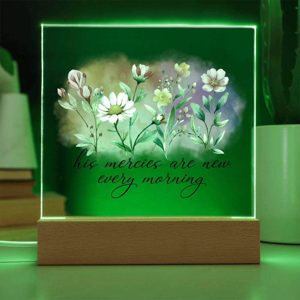 His Mercies Are New Every Morning Faith-Based Acrylic Plaque