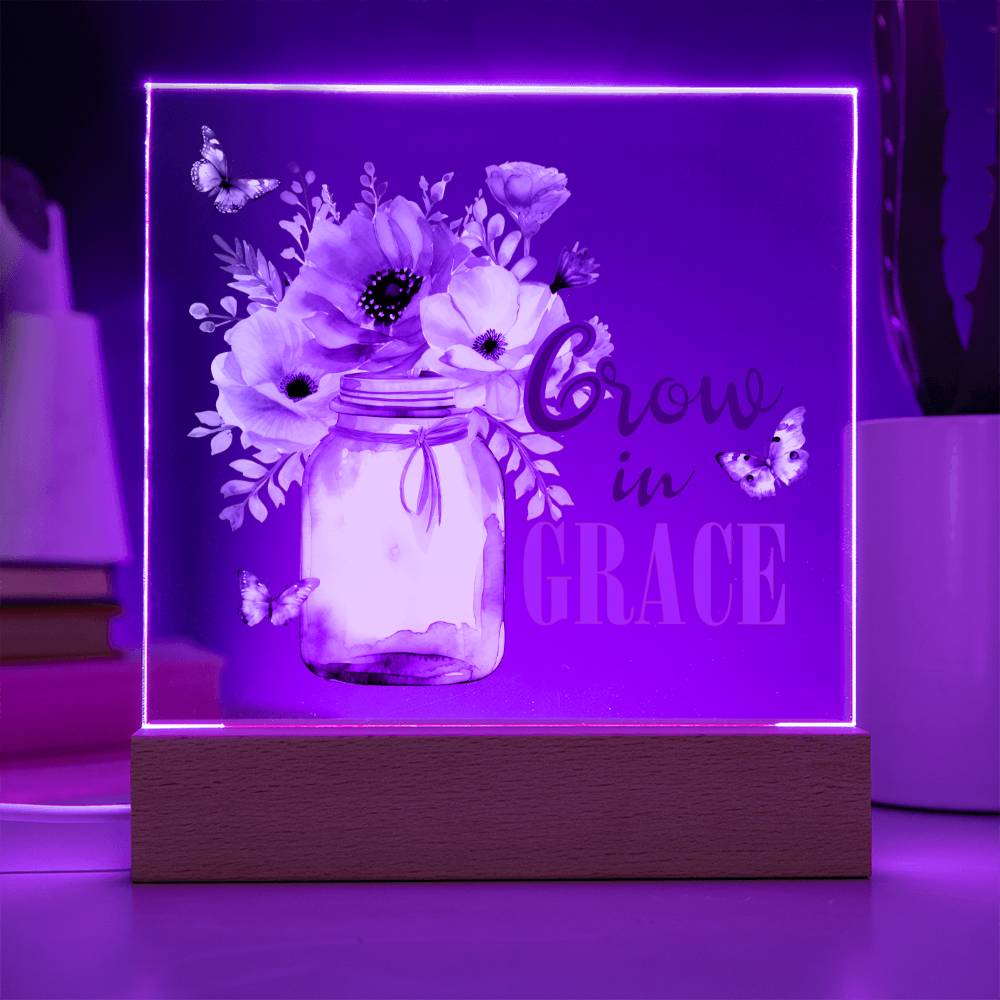 Grow In Grace Faith-Based Acrylic Plaque