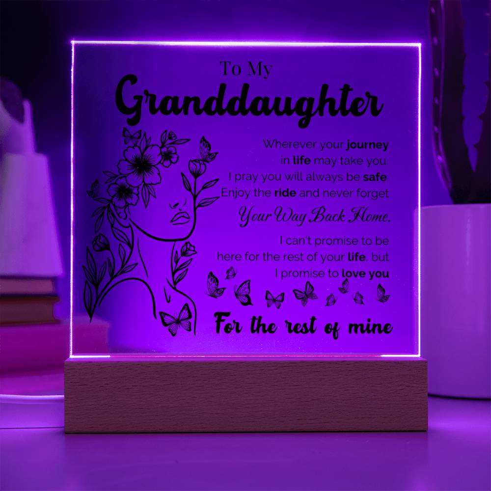 To My Granddaughter "Wherever Your Journey" LED Acrylic Plaque