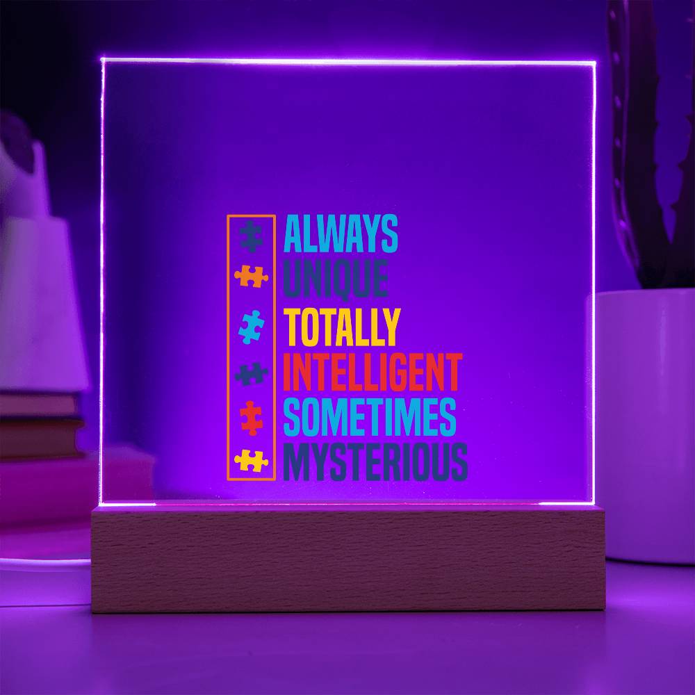 Always Unique LED Acrylic Plaque - Autism Awareness