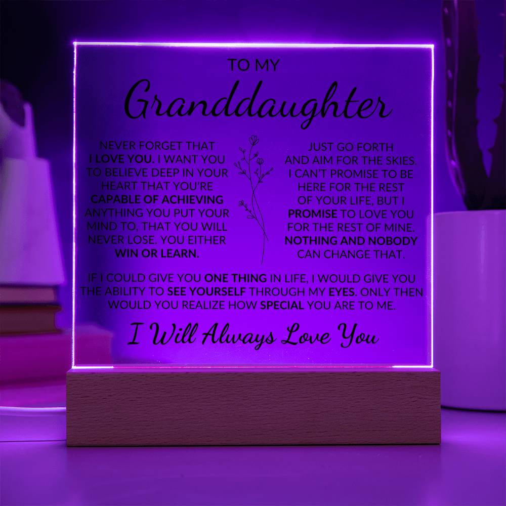 To My Granddaughter | Never Forget That I Love You LED Acrylic Night Light