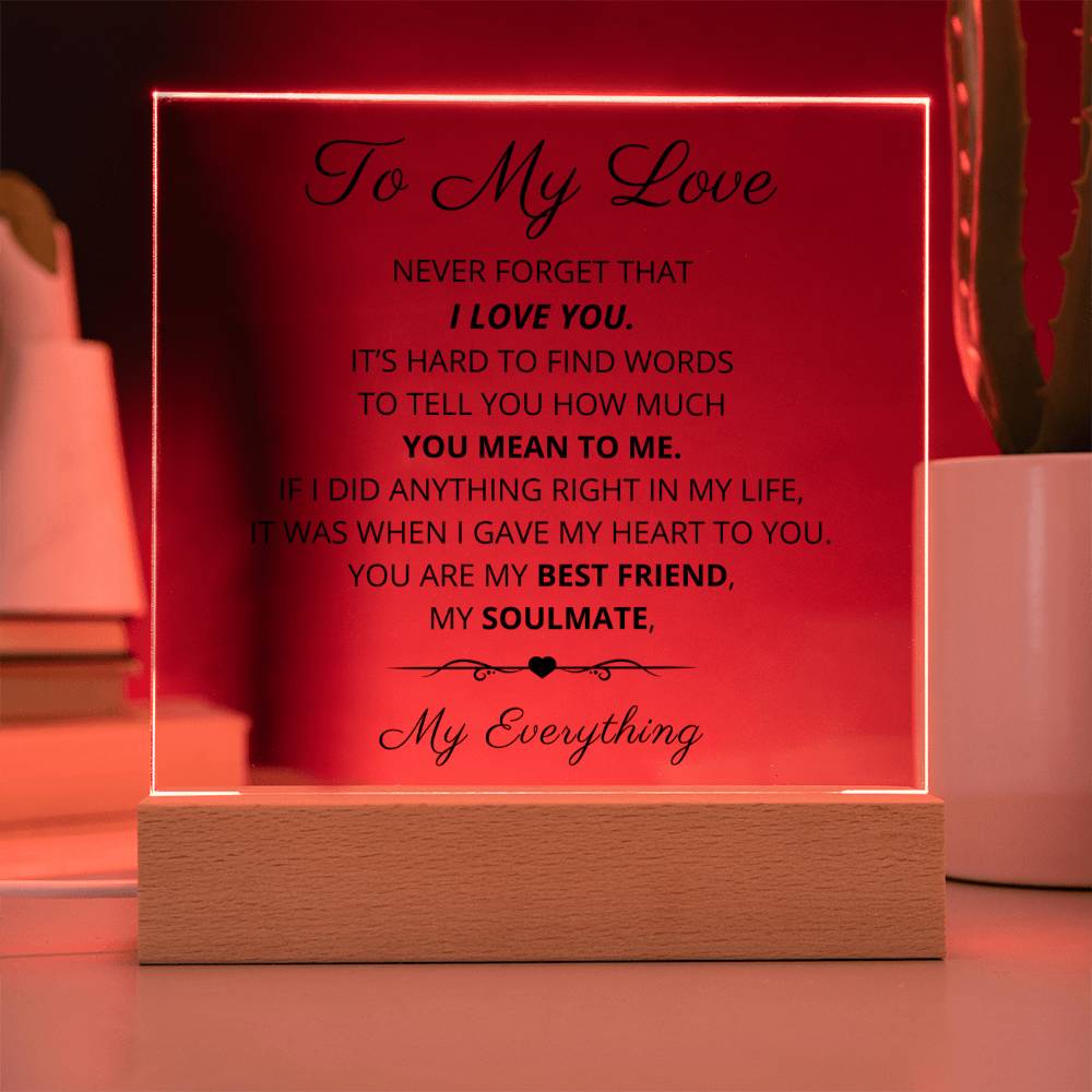 To My Love Couple's LED Room Décor and Night Light