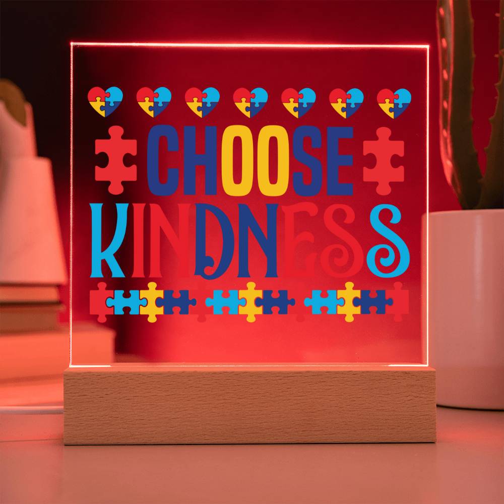 Choose Kindness LED Acrylic Plaque - Autism Awareness