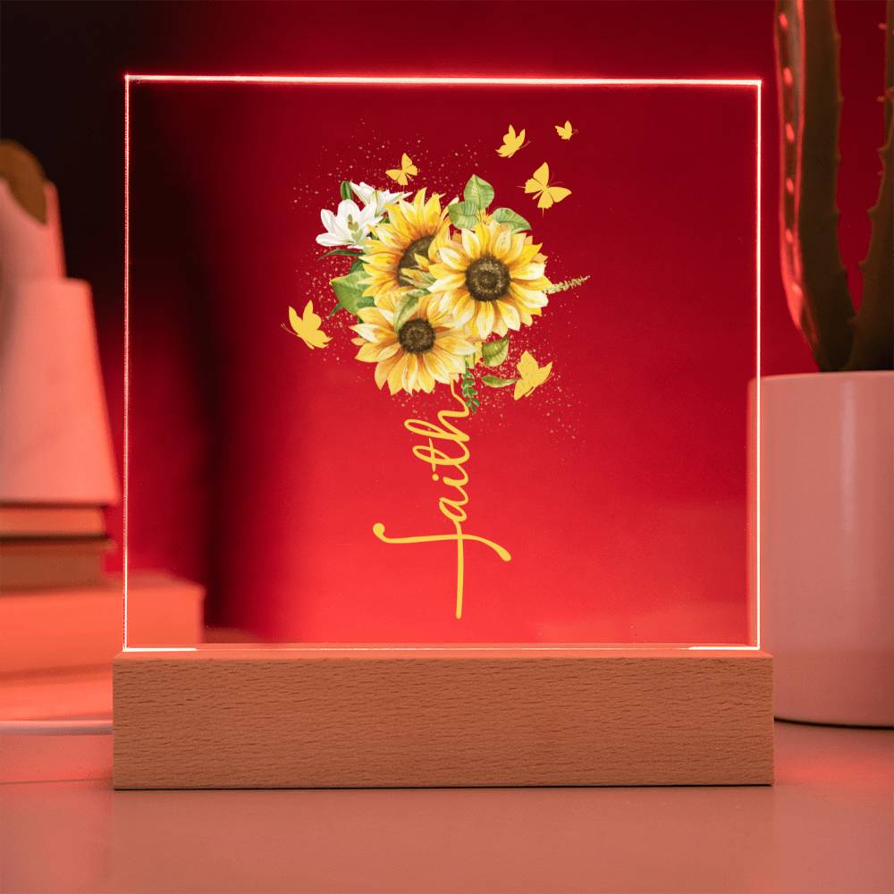 Faith Sunflower Acrylic Plaque