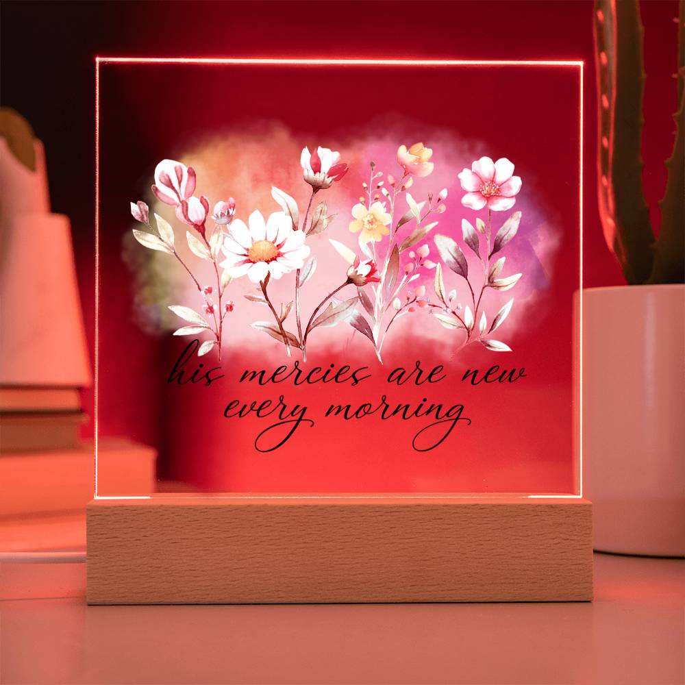 His Mercies Are New Every Morning Faith-Based Acrylic Plaque