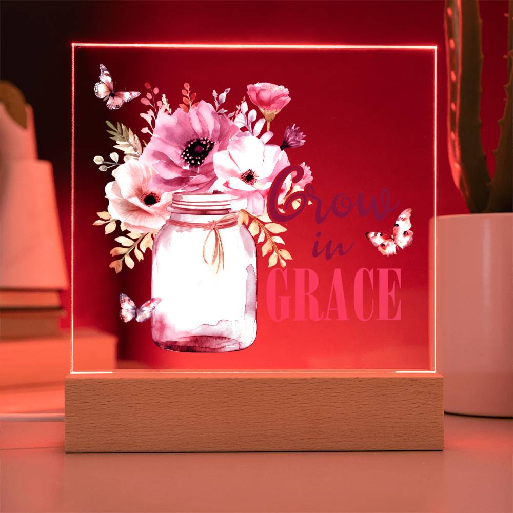 Grow In Grace Faith-Based Acrylic Plaque